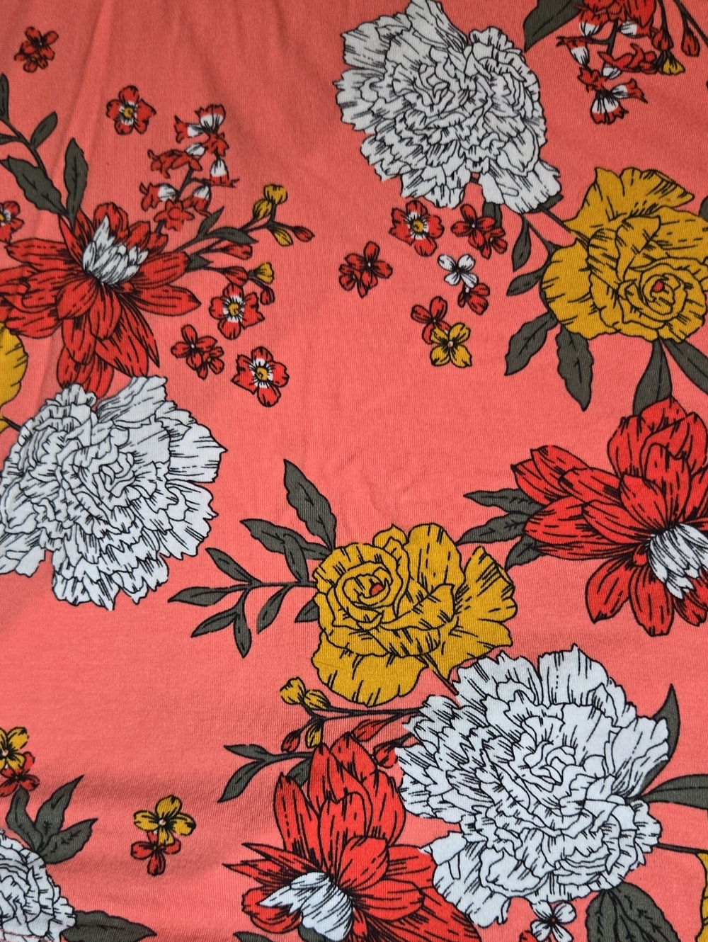 LOFT outlet Neon Coral Floral Sleeveless Swing A-line Midi Dress - Picture 2 of 4